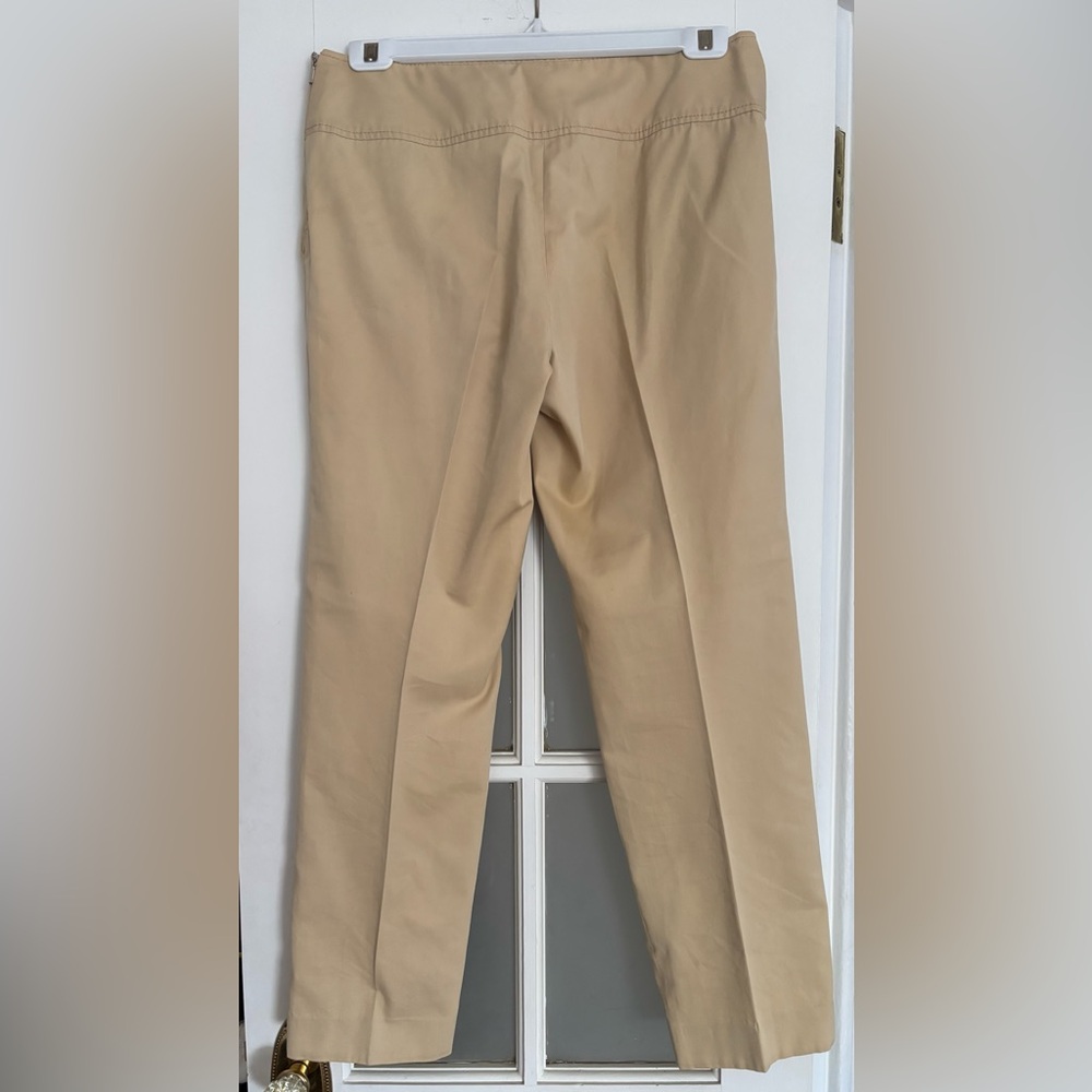 Loewe Flat Front Side Zip High Rise Cotton Khaki Chino Pants Vintage Size 42
